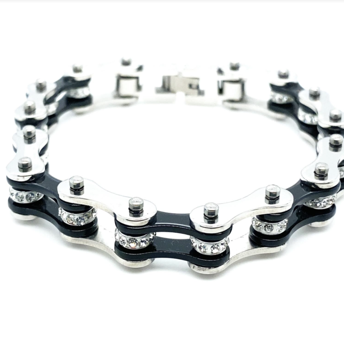 Cycle Chain Bracelet With Crystals Large