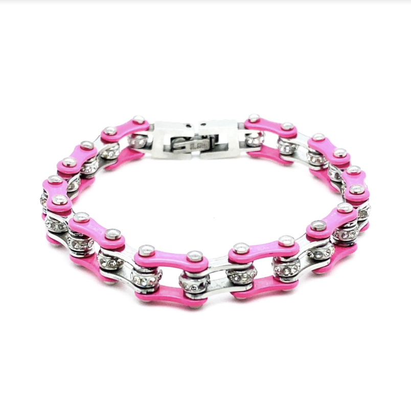 Cycle Chain Bracelet with Crystals Small