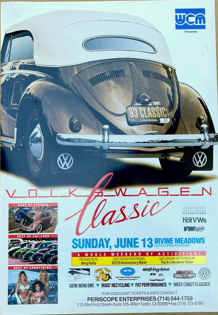 VW CLASSIC JUNE 13 VINTAGE 1993 POSTER 18X24