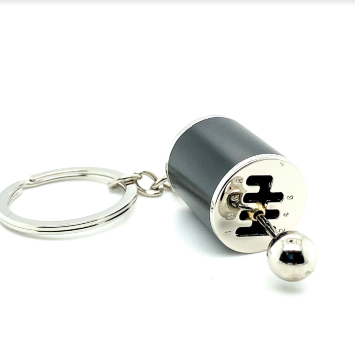 Gear Shift Black Keychain