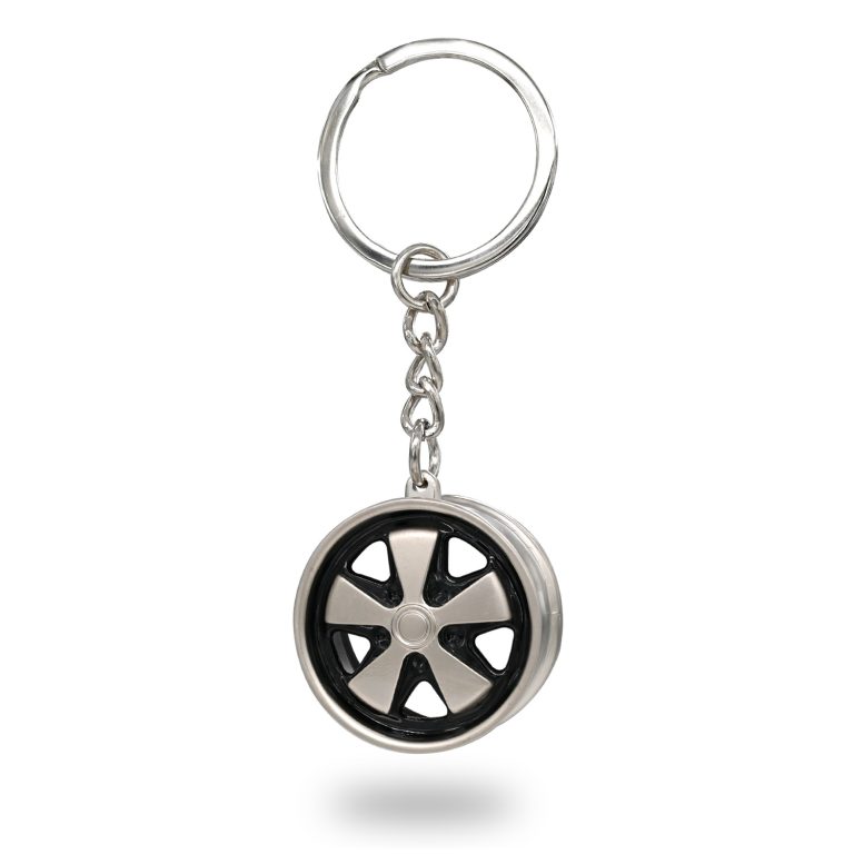 FUCHS WHEEL BLACK W/ BRUSHED 5 SPOKES KEYCHAIN