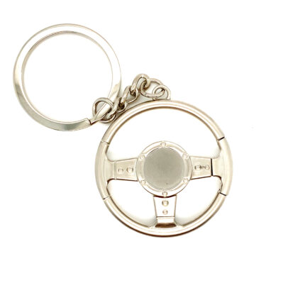 Keychain.steering wheel silver scaled